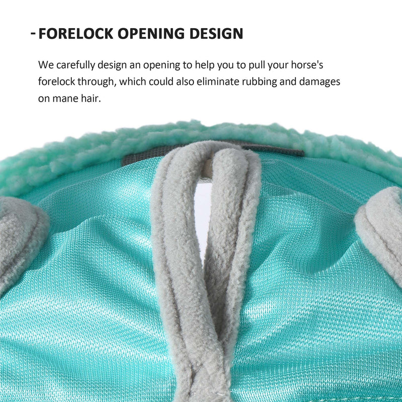 Harrison Howard Horse Fly Mask UV Protective Fine Mesh with Extra Wool Soft Touch on Skin Fly and UV Protection Summer Mint L - PawsPlanet Australia
