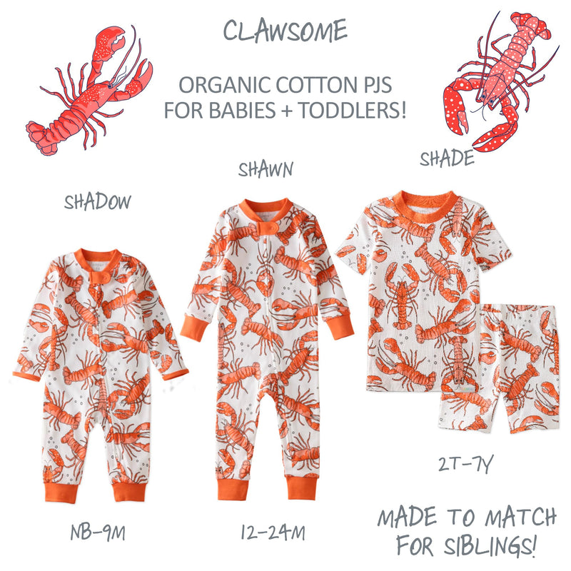 Shade Snug-fit 2-Piece Toddler Pajamas 100% Organic Cotton Short Sleeve Top and Shorts for Boys & Girls 4T Claw-some