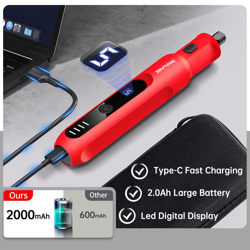 Dog Nail Grinder - Upgraded Pet Nail Grinder, Electric 5 Speeds LED Lights Ring Rechargeable Dog Nail Trimmers Kit, 40 Accessories Cordless Pet Nail Grinder for Dogs Cats and Small/Medium Animals Red - PawsPlanet Australia