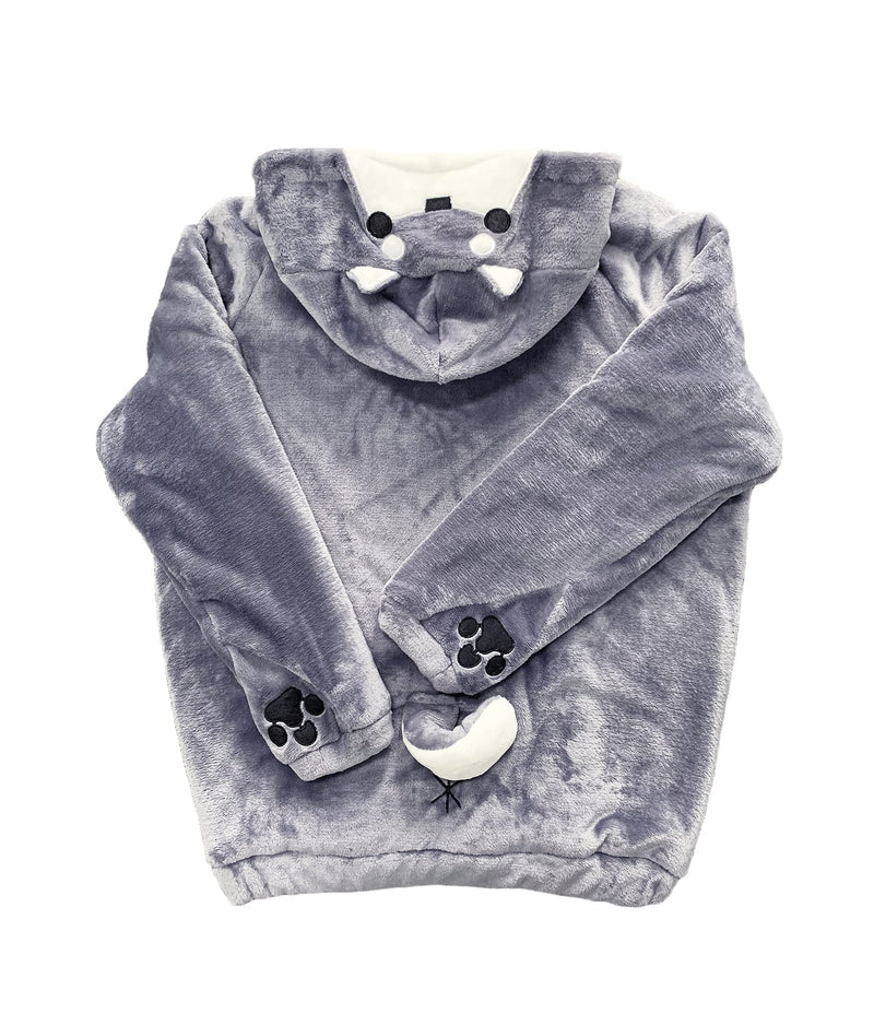 CORIRESHA Cute Coral Velvet Long Sleeve Shiba Inu Dog Embroidery Home Wear Hoodie for Women Medium Shibainu_grey - PawsPlanet Australia
