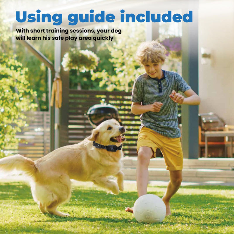 Wireless Dog Fence, GPS Dog Collar Fence System with 3 Warning Modes, Rechargeable Wireless Fence for Dogs, Outdoor Use Wireless Pet Fence, Range 98-3280 FT - PawsPlanet Australia
