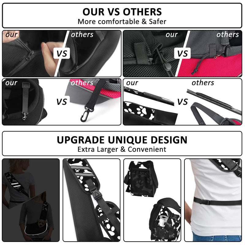 Dog Sling Puppy Carrier Travel Cat Carrier Dog Carrying Bag Pet Carrier for Small Dogs Below 5 lbs Dog Accessories & Cat Supplies Hands Free & & More Pockets & Reflective Design Cute Black - PawsPlanet Australia