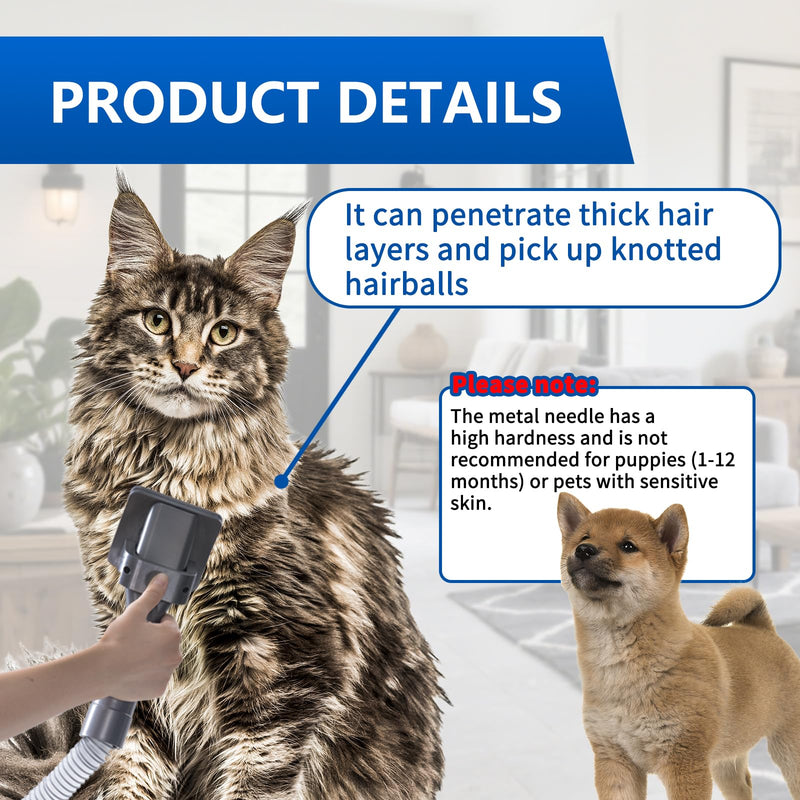 Pet Grooming Kit Compatible with Dyson V7 V8 V10 V11 V15 Gen5 Vacuum Cleaner,Dog Brush Vacuum Attachment with Extended Vacuum Hose & Trigger Lock,Suitable for Small Dogs or Cat Quiet Personality Pet Grooming Kit Suitable for Small Breed Dogs or Cat - PawsPlanet Australia