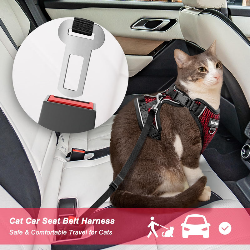 at Harness and Leash for Walking Escape Proof Soft Adjustable Cat Leash Breathable Honeycomb Structure Comfortable Vest Easy to Wear Kitten Harness for Outdoor Travel, Honeycomb Red, M Medium (13-18lb) - PawsPlanet Australia