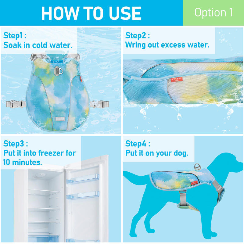 KYEESE Dog Cooling Vest, Breathable Mesh Dog Cooling Shirt for Small Dogs with D-Ring, Sun Protection Reflective Dogs Cooler Jacket with Adjustable Buckle for Summer Hiking Walking, Blue, S Small (Pack of 1) - PawsPlanet Australia