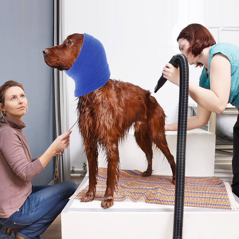 Cobee Dog Snood for Dog Neck and Ears Warmer, Pet Dog Earmuff for Comfort Anti-anxiety Bathing Grooming Reducing Noise Dog Neck and Ear Warmer Hood Calming Pet Snood Ear Covers(S Size, Blue) S Size, Blue