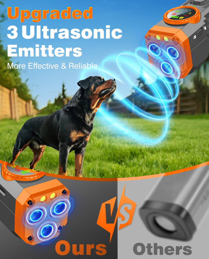 Dog Bark Deterrent Devices, 2025 Upgraded 3X Sonic Emitters Anti Barking Device for Own Or Neighbor's Dog, Safe & Effective Portable Ultrasonic Dog Bark Shield Rechargeable Dog Barking Silencer - PawsPlanet Australia