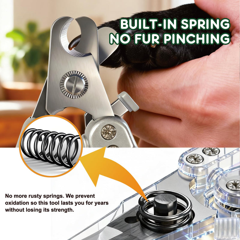 Dog Nail Clippers for Large Dogs, Heavy Duty Dog Nail Cutter, Extra Sharp Scissor for Meddium, Large and Extra Large Pets, with Dog Nail File Pearl Silver - PawsPlanet Australia
