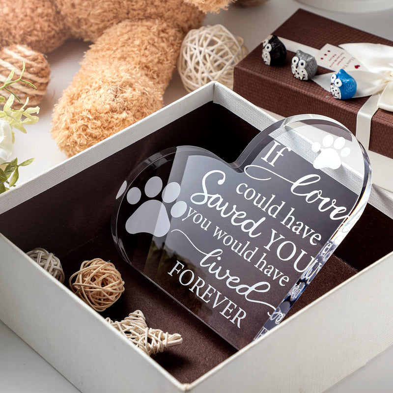 Pet Memorial Gift Pet Keepsake Gift Sympathy Gift for Loss Remembrance Gifts Cat Memorial Gifts Bereavement Crystal Acrylic Heart Decor Crystal Acrylic Heart Condolence Gifts for Loss of Loved One - PawsPlanet Australia