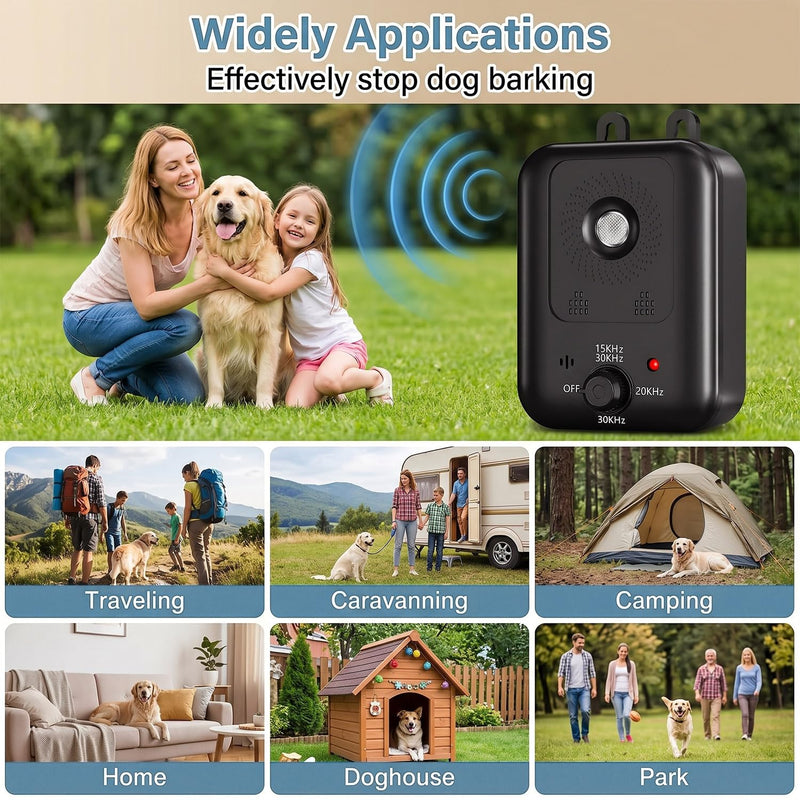 Anti Barking Device for Dogs Long Range 33ft, Ultrasonic Dog Bark Deterrent Devices with 3 Modes - Dog Barking Stopper, Bark Box, Barking Control Devices for Dog Training in Outdoor Indoor