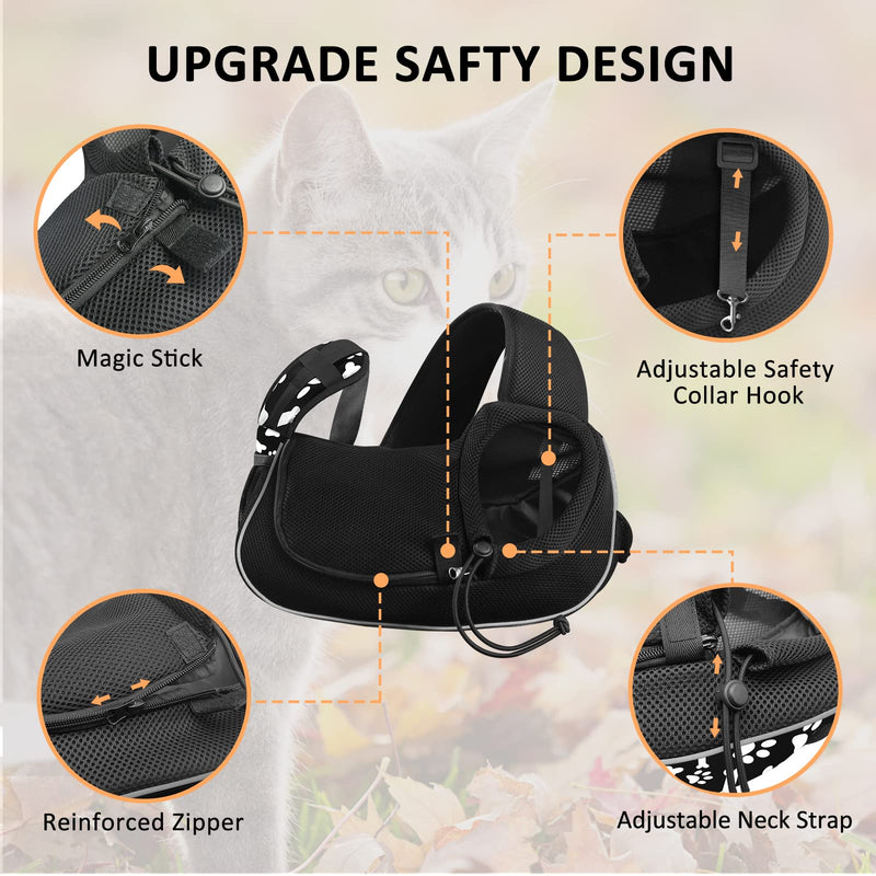 Dog Sling Puppy Carrier Travel Cat Carrier Dog Carrying Bag Pet Carrier for Small Dogs Below 5 lbs Dog Accessories & Cat Supplies Hands Free & & More Pockets & Reflective Design Cute Black - PawsPlanet Australia