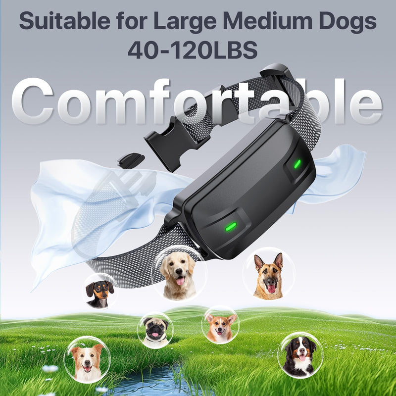 Dog Shock Collar with Remote Control, Dog Training Collar for Large Medium Dogs 40-120lbs Waterproof, Shock Collar for Dogs with Beep Vibration Security Lock (Matte Black) Matte Black - PawsPlanet Australia