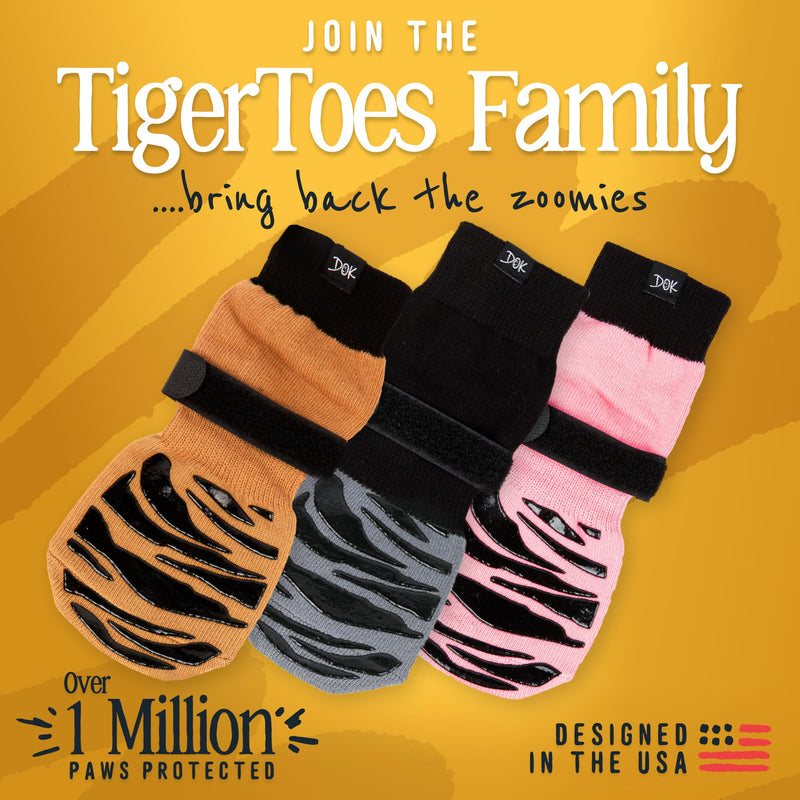 DOK TigerToes Premium Non-Slip Dog Socks for Hardwood Floors - Extra-Thick Grip that Works Even When Twisted - Prevents Licking, Slipping, and Great for Dog Paw Protection (Breezy Blue, XXL) Breezy Blue - PawsPlanet Australia