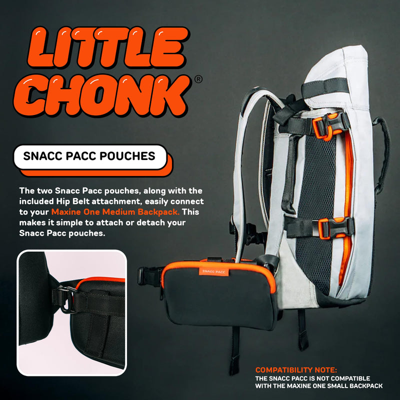 The Snacc Pacc Pouches by Little Chonk | Compatible with The Maxine One Medium Backpack Only | Two Neoprene Storage Compartments with Hip Belt Attachment - PawsPlanet Australia