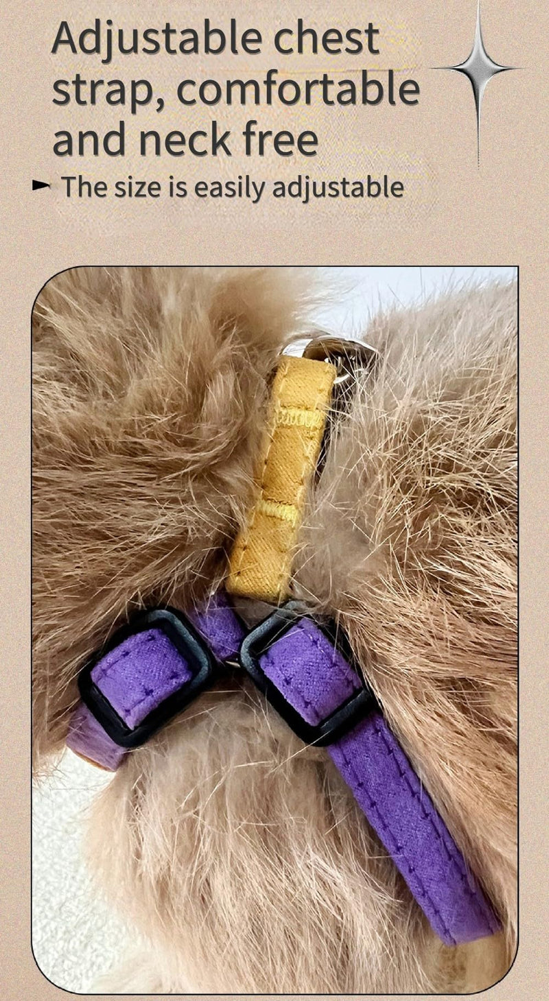 Rabbit Harness and Leash - Adjustable Bunny Harness Escape Proof for Walking Runnig Hiking Camping Outdoor - Cute Small Animal Harness Leash Set (Small,Pink) Pink - PawsPlanet Australia