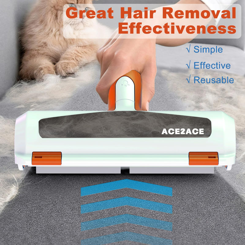 ACE2ACE Pet Hair Remover and Rollers,Lint Roller for Pet Hair，Reusable Fur Remover for Cats and Dogs, Animal Brushes Hair Removal, for Carpets, Clothes and Sofa Orange