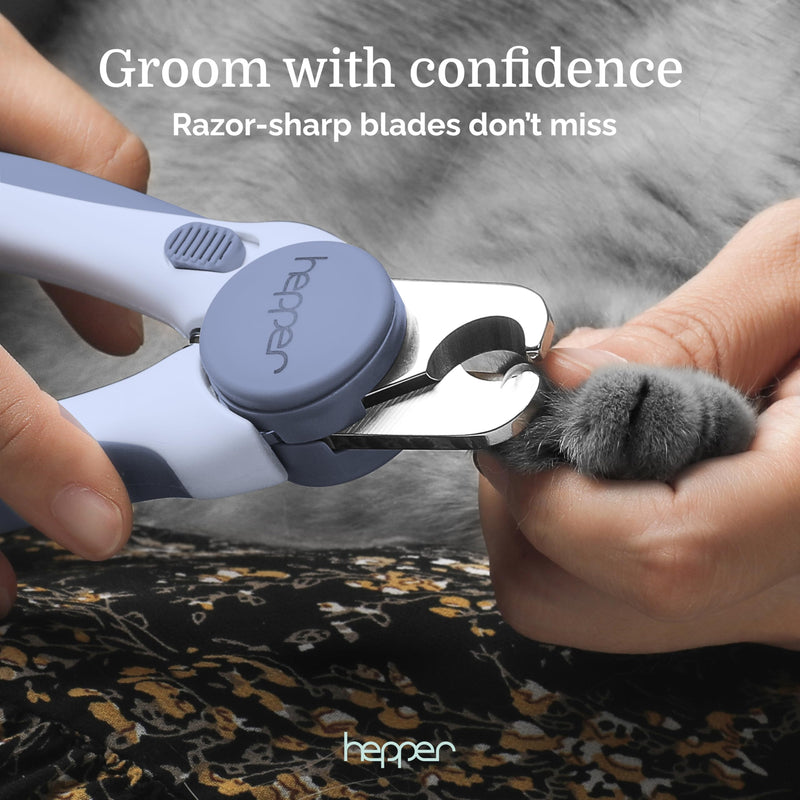 Hepper Cat Nail Clipper Kit - Small and Large Sharp Cat Claw Clippers with Added Nail File and Storage Pouch - Cat Nail Clippers with Safety Guard and Lock - Professional Cat Manicure … Blue - PawsPlanet Australia