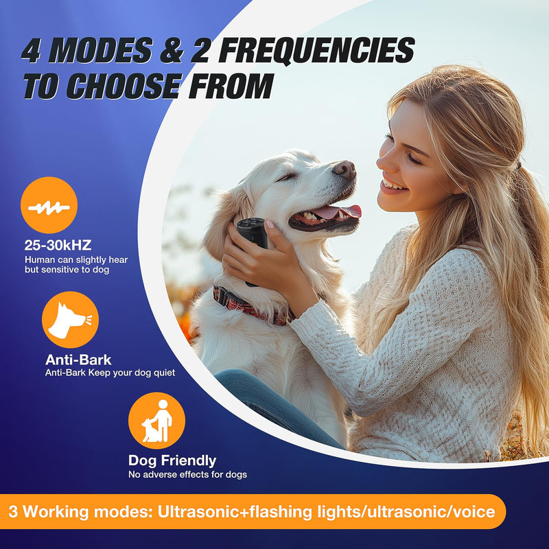 AOZOOM Dog Bark Deterrent Devices, Anti Barking Device for Dogs with 3X Sonic Emitters, Ultrasonic Anti-Barking Devices with 23FT Long Range, Efficient for Stopping Dogs from Barking Indoor & Outdoor - PawsPlanet Australia