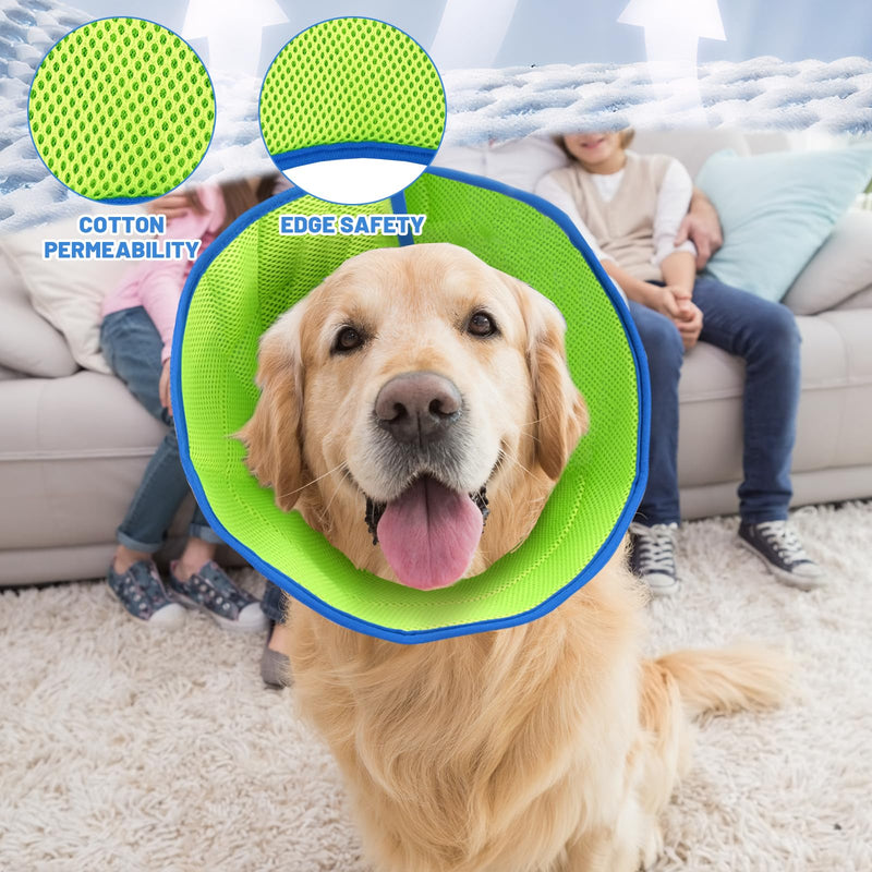 Pet Recovery Collar for Dogs, Soft L Size Recovery Dog Cone Collar, Adjustable Breathable Protective Neck Collar for Large Dogs After Surgery, Prevent Licking Wound Protection