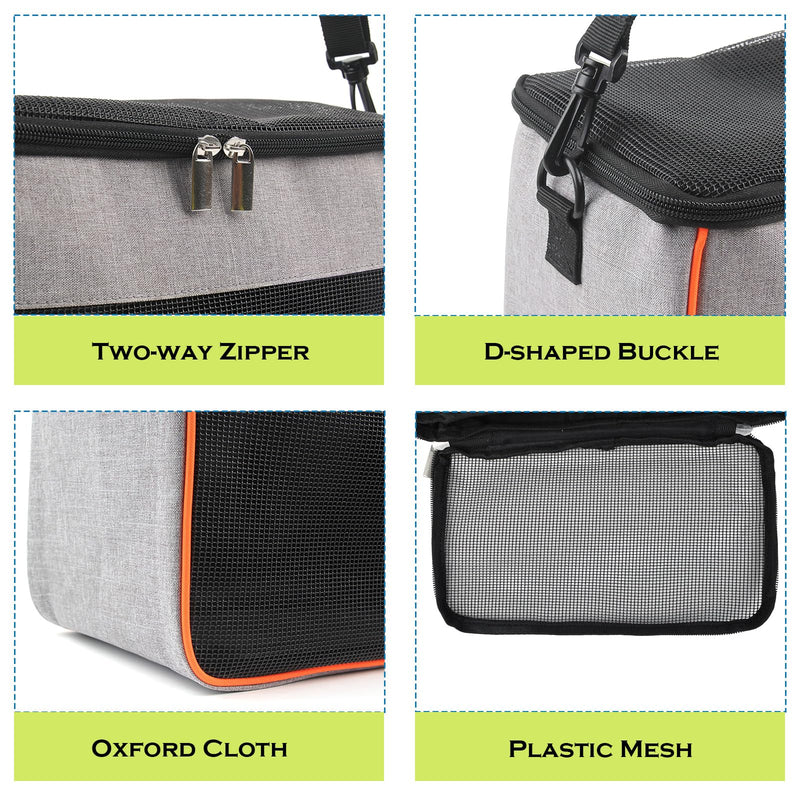 haozaikeji Guinea Pig Carrier Bag Portable Rabbit Travel Bag Breathable Small Animal Outgoing Pouch Hamster Carrier with Pad Grey