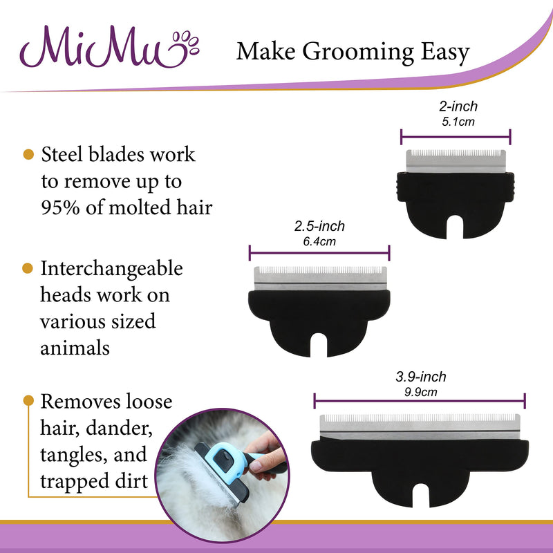 Deshedding Dog Brush Set - Interchangeable 3-in-1 Long to Short Hair Dog Shedding Brush for Dogs Cats Plus Comb - PawsPlanet Australia