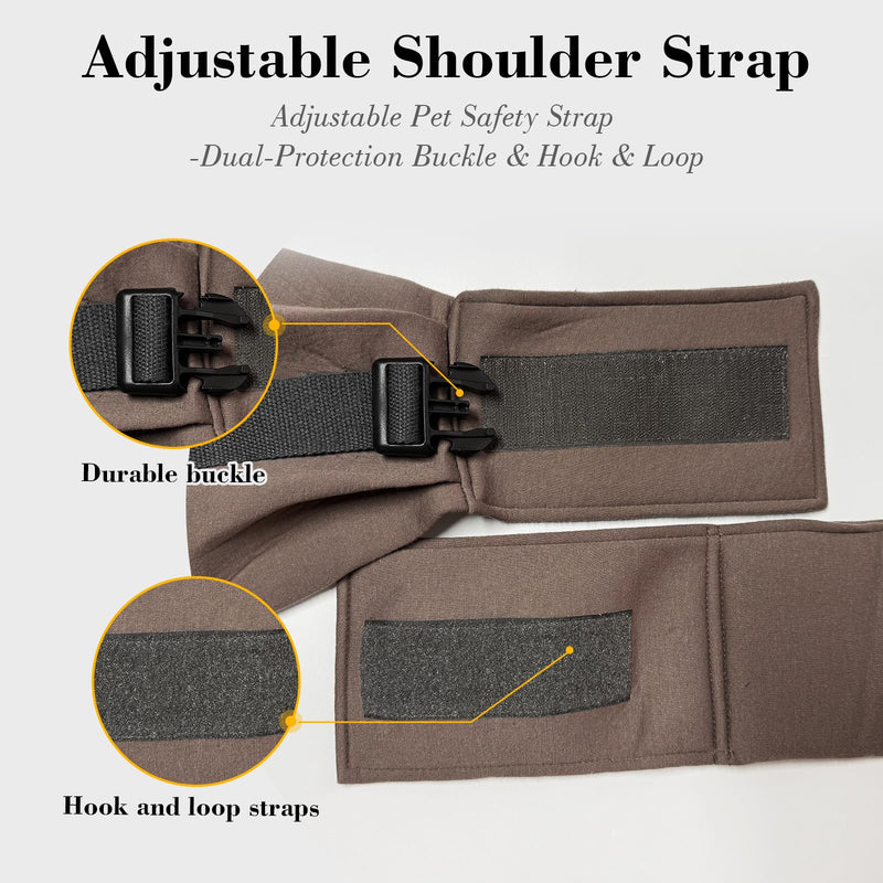 Dog Sling Carrier for Small Dogs Cats up to 15 lbs - Hands Free Puppy Carrier Bag (Plus Size L) - Ergonomic Padded Shoulder Strap & Safety Hook Based on Owner's Bust Length, Caramel L - Buckle & Adjustable Extended Strap - PawsPlanet Australia