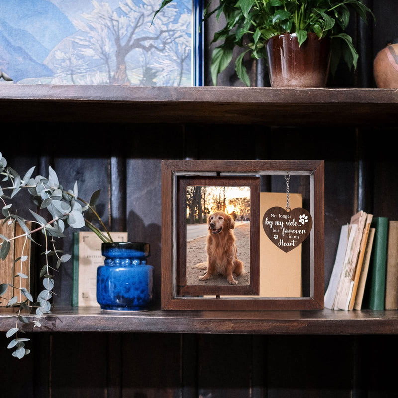 Pet Memorial Gifts for Dogs Cats - Rotating Wooden Picture Frame for 4x6 Photo - Dog Memorial Gifts for Loss of Dog - Loss of Dog Sympathy Gift - Dog Bereavement Remembrance Picture Frame - PawsPlanet Australia