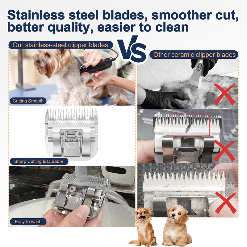 7FC Clipper Blades Pet Grooming Clipper Replacement Blades Detachable Blade Compatible with andis/wahl/Oster Dog Clippers, 3 Pack - PawsPlanet Australia