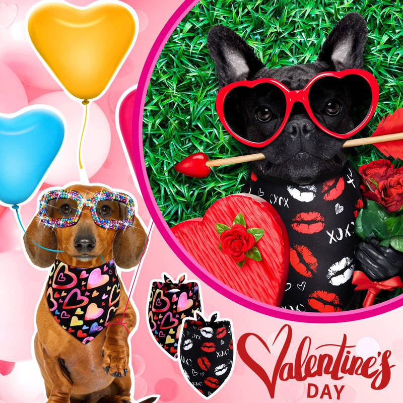 20 Packs Valentine's Day Dog Bandanas Triangle Bibs Scarf Reversible Bandana Adjustable Neckerchief Scarf for Dogs Cats Pet(32 x 22 x 22 Inch) 32 x 22 x 22 Inch
