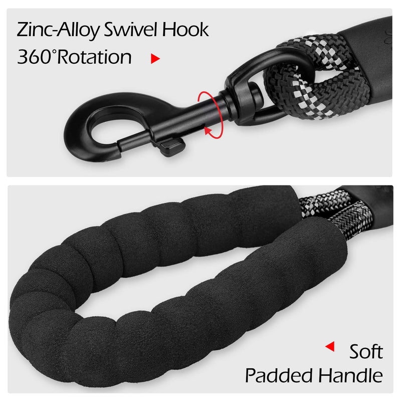 PoyPet Dog Harness and Leash Combo, Escape Proof No Pull Vest Harness, with 5 Feet Leash, Reflective Adjustable Soft Padded Pet Harness with Handle for Small to Large Dogs(Black,L) L Black - PawsPlanet Australia