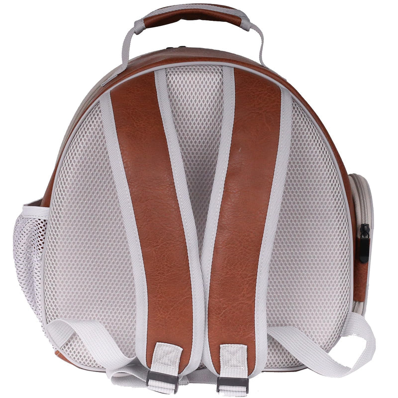 Bearded Dragon Carrier Backpack with Two Security Printing Harness with Leash Sets, Reptile Lizard Travel Bag to Carry and Transport Small Animal Kitten Bunny Guinea Pig to Vet(Brown, PU Leather) Brown - PawsPlanet Australia