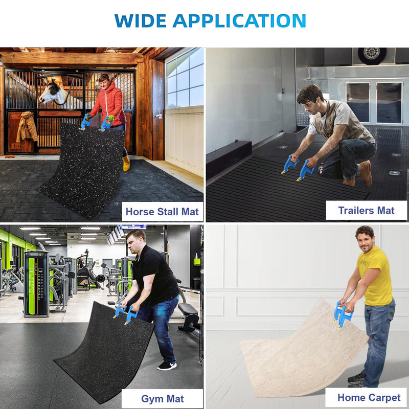 Heavy Duty Stall Mat Grippers - Pair of 2 Mat Movers Tool for Horse Stalls, Gym, Barn, and Trailer, Makes Moving Rubber Mats Easier, Saves Your Back and Hands - PawsPlanet Australia