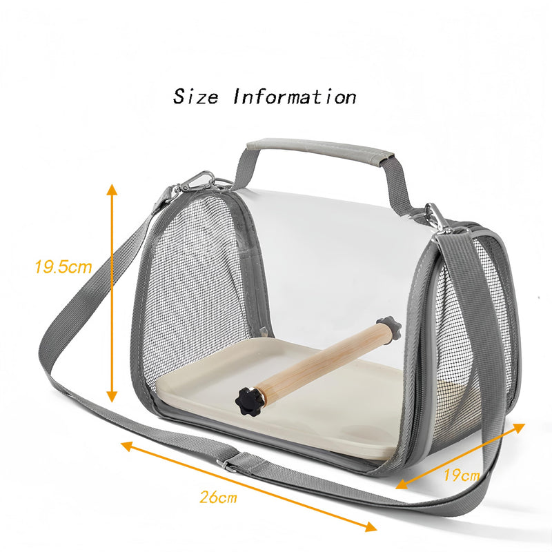 Portable Small Bird Travel Cage Carrier, A Convenient Go Out Solution for Various Birds and Lizard, Featuring a Standing Perch and Comfortable Mat (with Tray). - PawsPlanet Australia