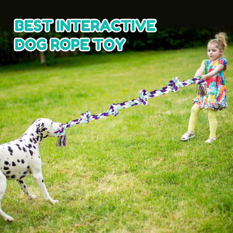 Dog Rope Toys for Large Dogs - 42In 6 Knots Indestructible Dog Rope Toy, Dog Toys for Aggressive Chewers, Heavy Duty Dog Chew Toys, Tug of War Rope Toy, Tough Dog Rope Toys for Medium Large Breeds Blue-Rope Toy - PawsPlanet Australia