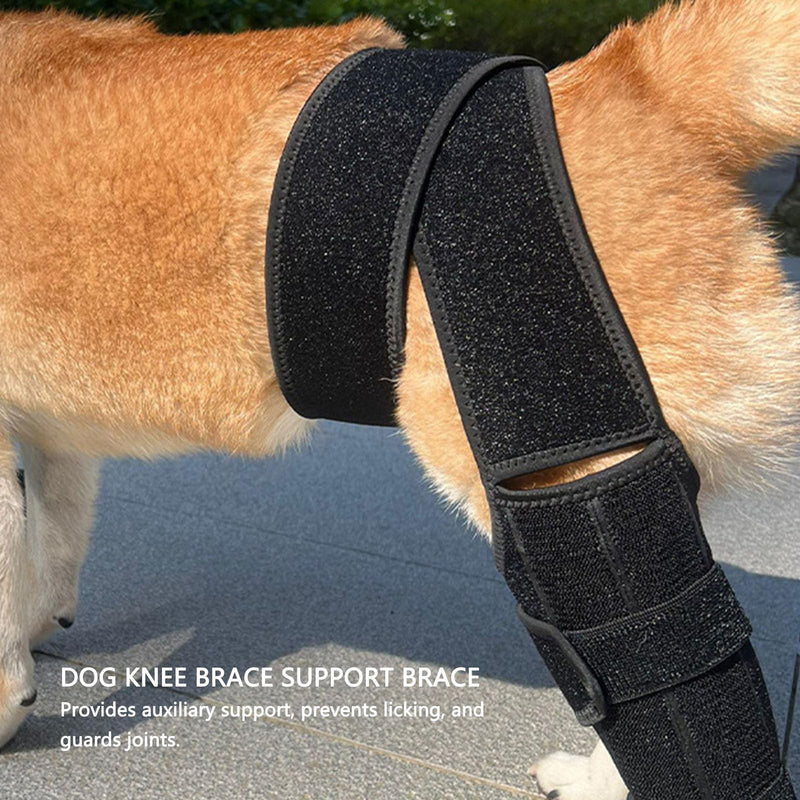 Dog Knee Supports for Hind Leg, Adjustable Dog Support for Rear Leg Support, Knee Brace Dog Rear Leg Changing Harness, for Relief of Joint Pain, Lick Protection (S)