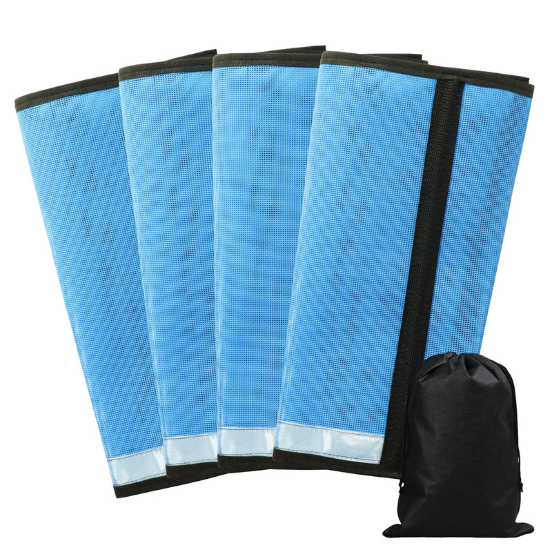 Fly Boots for Horses Set of 4 Leg Wraps Protection, Mesh Horse Fly Leggings Breathable Tendon Boots for Reduces Stomping & Leg Fatigue Sky Blue Large