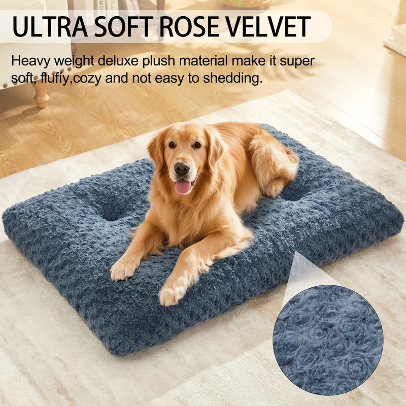Washable Dog Bed Plush Dog Crate Beds Comfy Kennel Pad Anti-Slip Pet Sleeping Mat for Large, Jumbo, Medium, Small Dogs Breeds,23" x 19" - PawsPlanet Australia