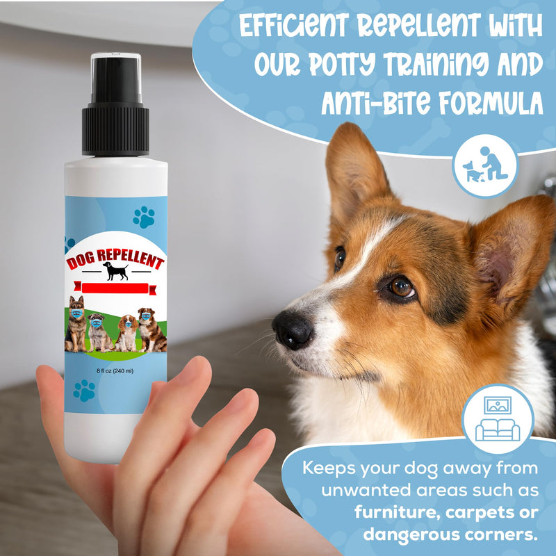 Natural Pet Deterrent Spray! No Chew Spray for Dogs, Potty Training for Puppies & Dogs, for Indoor & Outdoor Use, Bitter Spray for Pets, Safe, Effective, Made in The USA, 8 oz 8 Fl Oz - PawsPlanet Australia