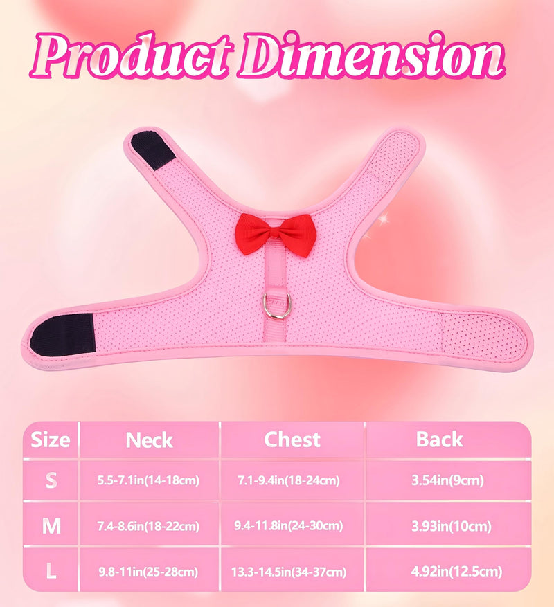 2 Pack Adjustable Bunny Rabbit Harness and Leash Set Breathable Mesh Vest Harness for Rabbits Kitten Ferret Puppy Small Pets Walking Supplies-Grey&Pink,S - PawsPlanet Australia