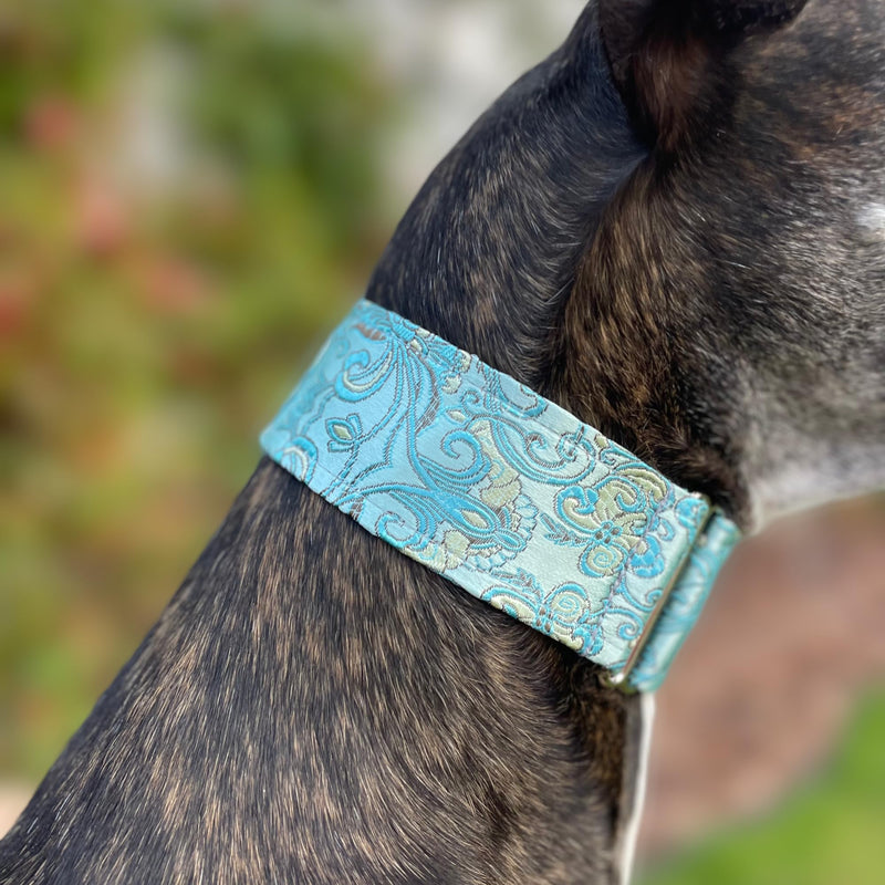 Extra Soft Martingale Dog Collar for Greyhound Saluki Whippet and Other Breeds with Similar Neck 2" Wide (11"-14") Matching Leash Available M 11"-14"