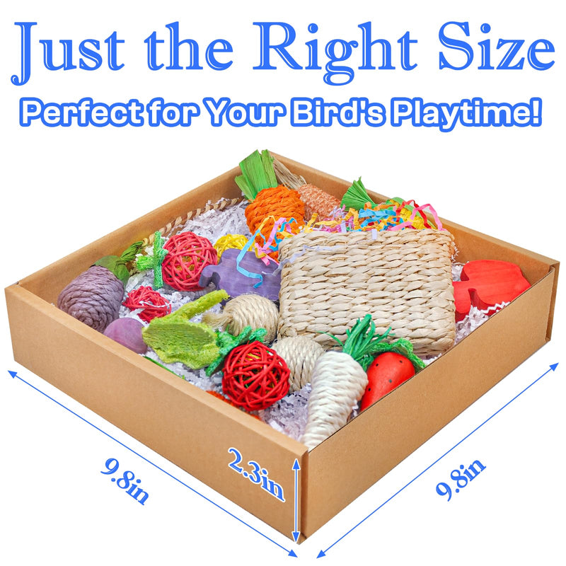 Colorful Bird Foraging & Parrot Shredding Toys Box - Safe Fruit & Vegetable Bird Toys, Perfect for Parakeets, Cockatiels, and Small to Medium Birds Fruit & Veggie Delight - PawsPlanet Australia