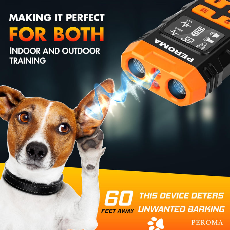 Dog Bark Deterrent Device, 5 Training Modes with Sonic/Max/Beep, Red Light & Night Flashlight, 60FT Ultrasonic Anti Barking Control – Safe, Humane, Rechargeable Indoor/Outdoor Bark Trainer for Dogs - PawsPlanet Australia