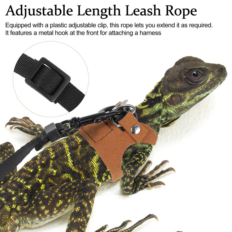 3 Pack Bearded Dragon Harness and Leash Set, Adjustable Lizard Leash Soft Small Animal Traction Rope, Vest Accessories for Squirrel Rat, Gecko, Bearded Dragon Harness - PawsPlanet Australia