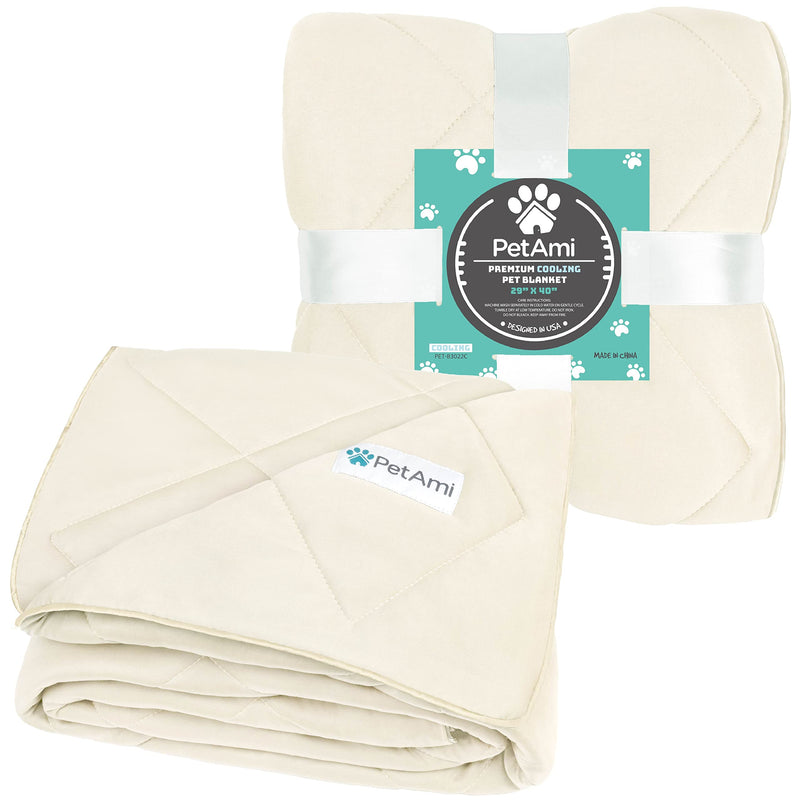 PetAmi Premium Cooling Dog Blanket | Lightweight Fluffy Pet Throw Blanket Bed Cover for Dogs, Cat, Puppies | Pet Blanket Furniture Protector Couch Sofa | Reversible Fuzzy Cozy | 40x60, Beige Latte Beige Cream Large (40x60) - PawsPlanet Australia
