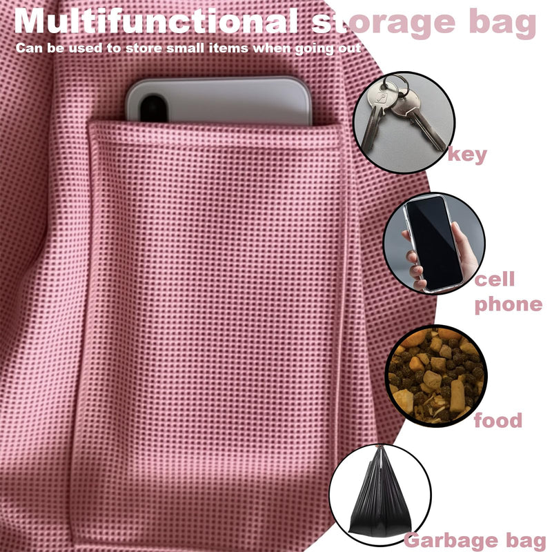 Dog Slings for Small Dogs,Soft and Breathable Waffle Fabric,Puppy Essentials,Reversible Dog Sling with Organizer Pocket,Suitable for Small Dogs and Cats,Pink - PawsPlanet Australia