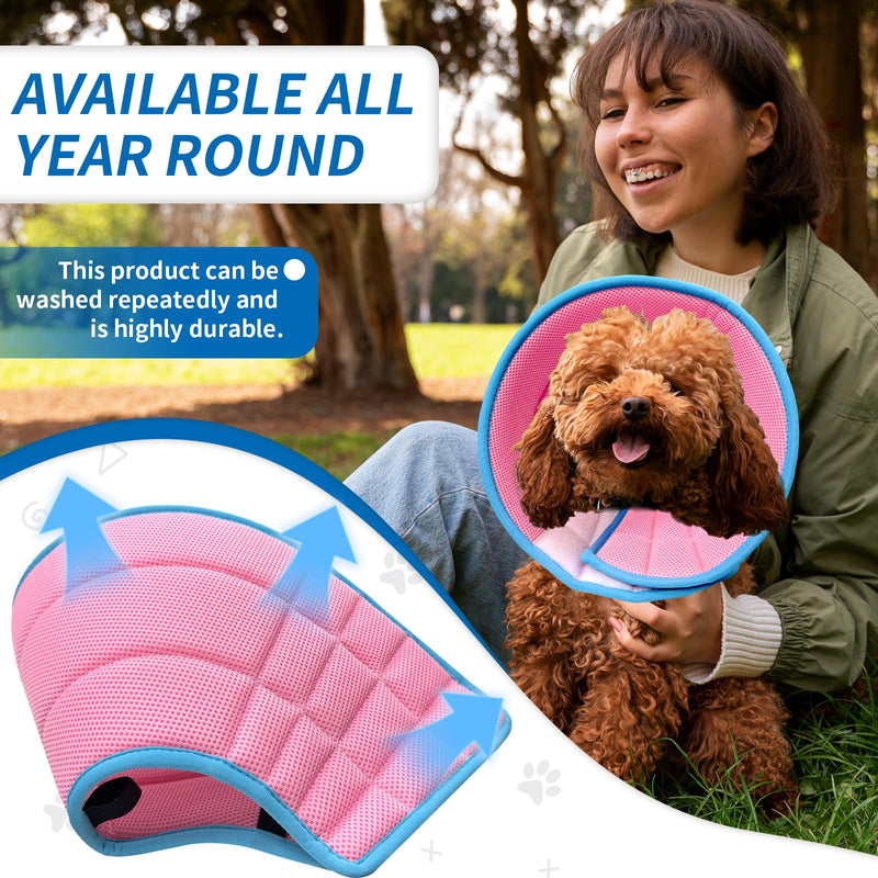 Dog Collar Anti-Licking Protection Against Licking Bites Dogs After an Operation, Lightweight, Breathable for Dogs and Cats (Medium, Pink)