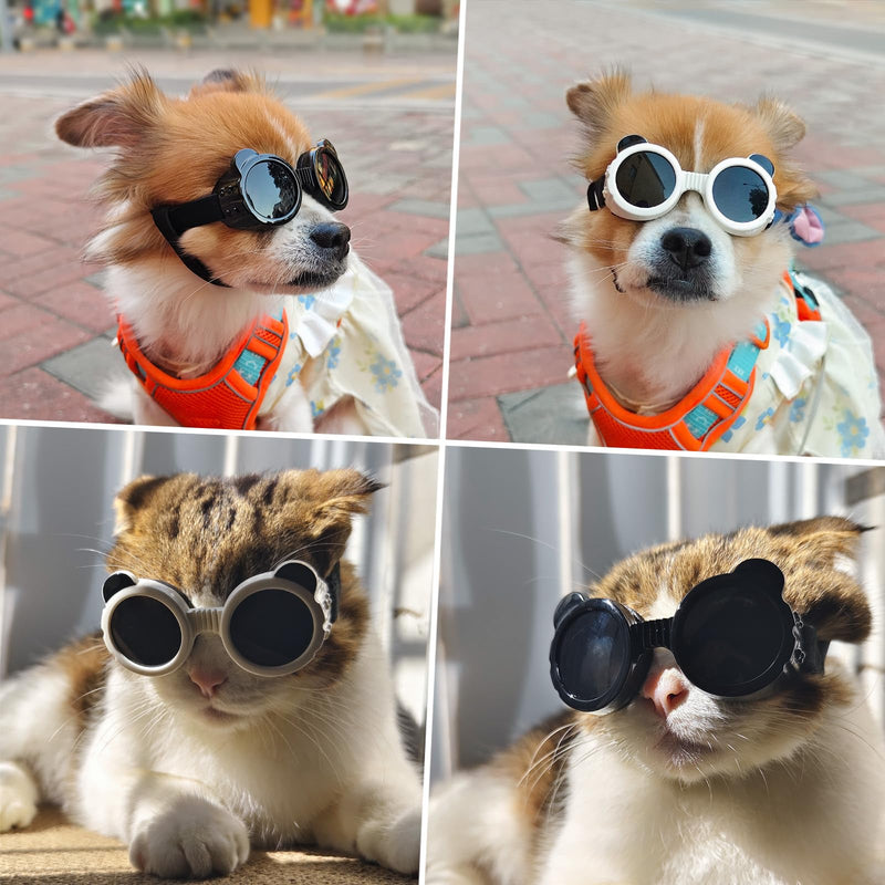 Dog Goggles for Small Dog UV/Wind/Dust Protection Dog Sunglasses for Small Breed with Adjustable Strap - Black - PawsPlanet Australia
