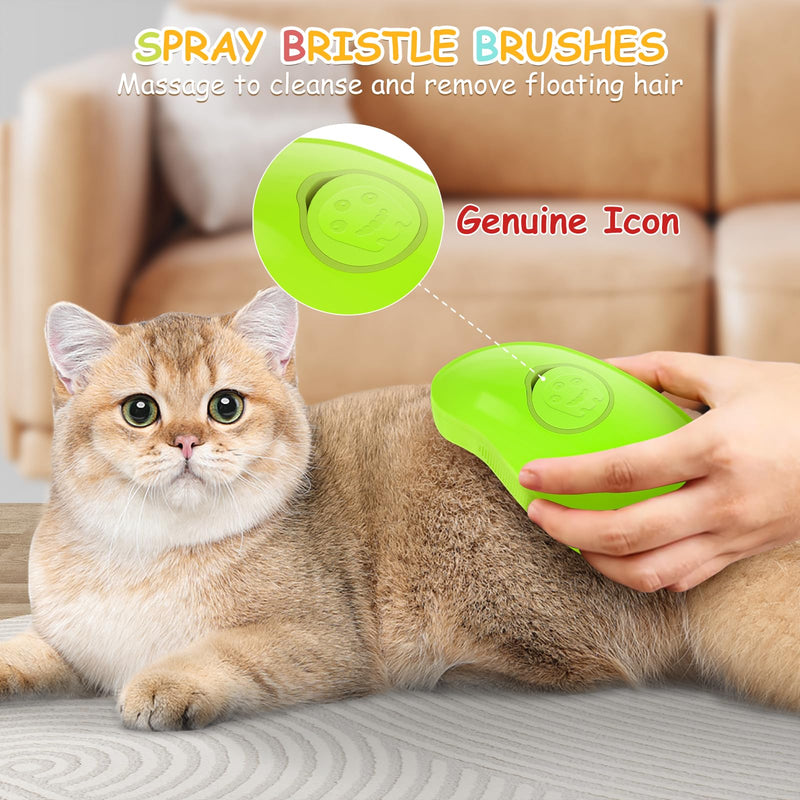 Cat Steam Brush, 3 In1 Steam Cat Brush, Steam Brush for Cats, Steamy Cat Brush, Rechargeable Silicone Steam Pet Brush, Multifunctional Pet Hair Comb for Removing Tangled And Loosse Hair (Yellow) Yellow - PawsPlanet Australia