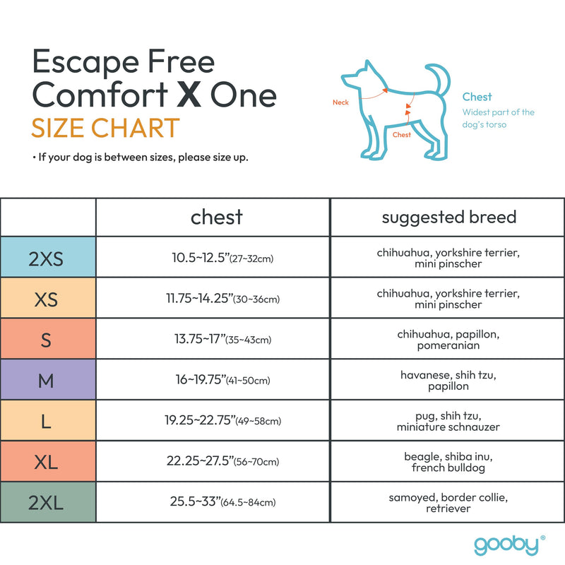 Gooby Comfort X One Dog Harness - Head-in Dog Harness for Small & Medium Sized Dogs - Escape-Free & Choke Free - Breathable Mesh, Shock Absorbing, Easy Snap & Swivel Buckles - Atlanta Peach, Large Large Chest (19.25-22.75") - PawsPlanet Australia