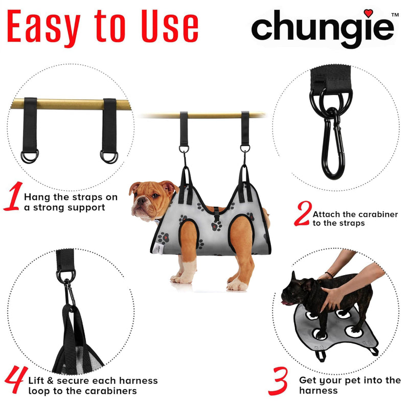 Dog Grooming Hammock for Dogs – Dog Restraint for Nail Trimming with Pet Nail Clipper – Dog Sling for Grooming, Dog Hammock for Nail Cutting & Grooming Harness (Legs Spacing:11-14”)/Max W:45lb) M(Leg Spacing: 11-14") / 45 Pound) - PawsPlanet Australia